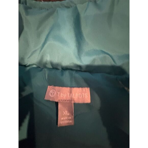 Talbots Women's XL Reversible Quilted Vest Navy/Green Casual Sleeveless - Picture 9 of 10